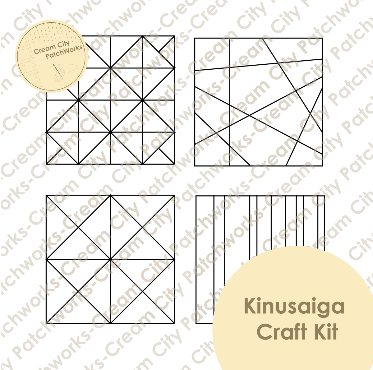 Geometric Kinusaiga Craft Kit (Un-Cut)